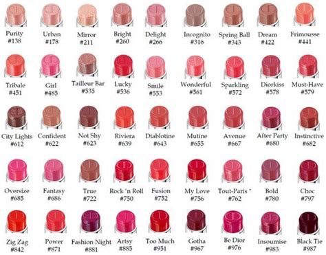 dior lip gloss color chart